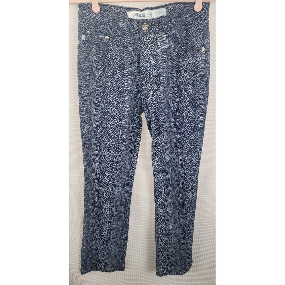 Vintage Y2K Zana di Flare Blue Snake Skin Print Denim Jeans Size 3 Never worn